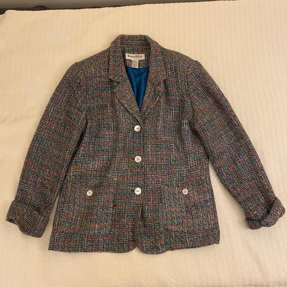 Petite Appleseed's Woven Multicolor Women's Blazer Size 12P (Large) - Picture 2 of 5